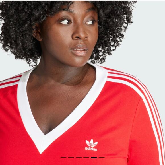 New Adidas Originals Adicolor 3-Stripes V-Neck Maxi Dress - Size XL - Picture 2 of 15